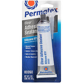 Силіконовий клей-герметик прозорий Permatex Clear RTV Silicone Adhesive Sealant 80050 85г