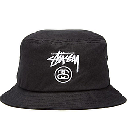 Чорна панама Stussy чоловіча жіноча унісекс з написом