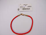 Золотий браслет, текстильний браслет, червона нитка, розмір 17,5 см Новий, фото 2