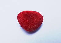 Носик для іграшок оксамитовий на винті(26х33 мм) червоний