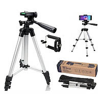 Штатив кріплення для телефону фотоапарата камери Tripod 3110 сірий штатив-тренога універсальний алюмінієвий