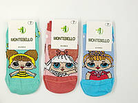 Носки детские Montebello, носки для девочек с куклами LOL, демисезонные 12 пар/уп. микс 4 цветов,