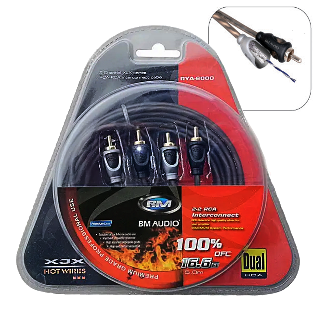 Аудіокабель BOSCHMANN RYA-6000, RCA-RCA x 2 х 5 м, безкиснева мідь, фото 1