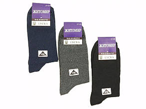 Чоловічі високі шкарпетки Житомир, демісезонні стрейчеві класичні однотонні бавовняні, 12 пар/уп. асорті
