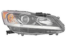Фара передня права Honda Accord 9'15-17 (жовта вставка + LED) (Depo)