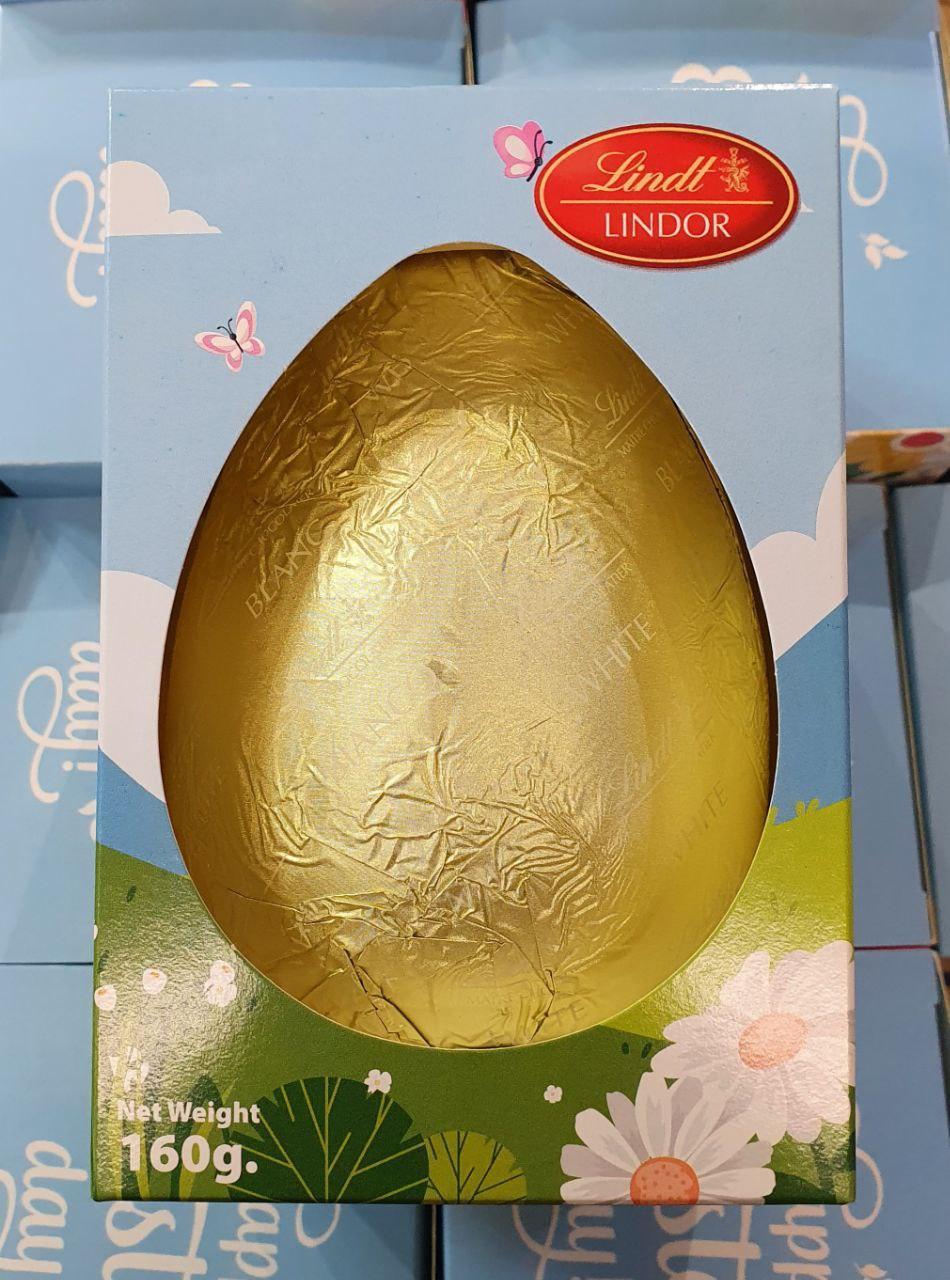 Шоколадне яйце Lindt (білий шоколад) 160 гр. Швейцарія, фото 1