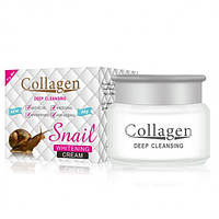 Крем коллагеновый для лица Collagen Deep Cleansing Snail Whitening с муцином улитки, 80гр