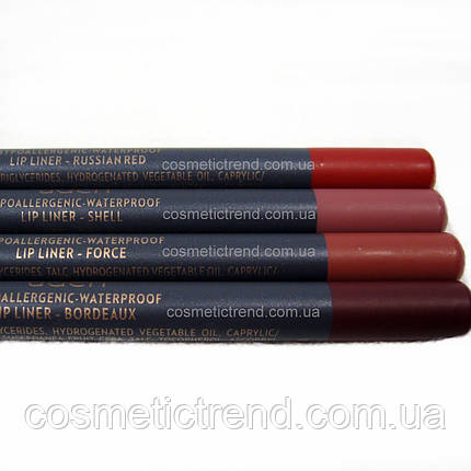 Олівець для губ водостійкий дерев'яний Lipliner Russian Red #34 (червоний матовий) Aden Cosmetics, фото 4