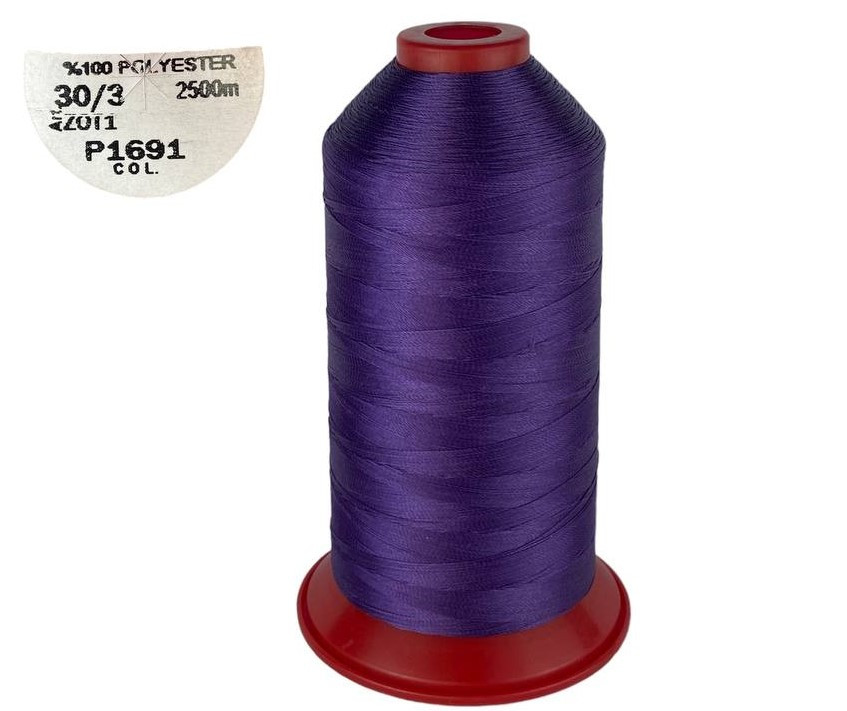 Нитка швейна поліестер POLYART(ПОЛІАРТ) N30 колір #1691 фіолетовий 2500м (ОРИГІНАЛ, ТУРЕЧЧИНА), фото 1