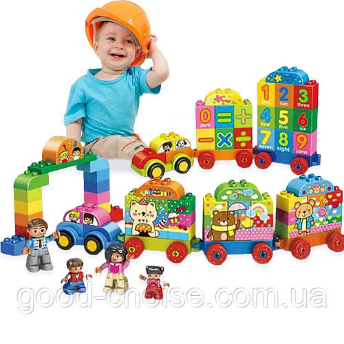 Обучающий детский конструктор Паровозик P3001, 146 деталей, от 3х лет ...