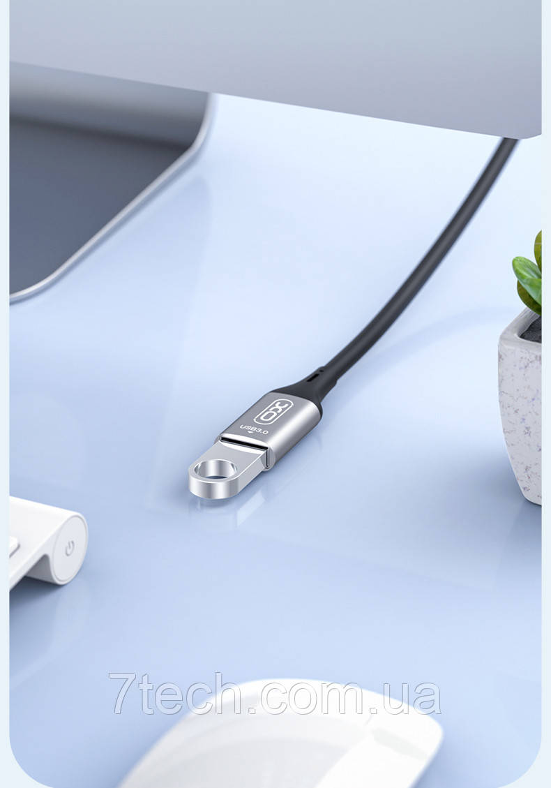 Кабель Удлинитель переходник для зарядки и передачи данных 3м USB3.0 XO Черный (NB220) - фото 3 - id-p1795569714