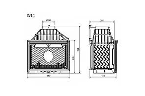 Камінна топка KawMet W11 18 кВТ повітряні камінні топки, фото 3