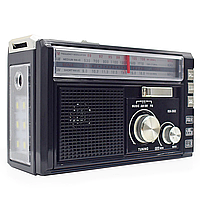 Радиоприемник 3в1 с LED-фонариком, МР3-плеером, SD и USB, FM/SW/AM, GOLON RX-382, Черный / Портативное радио с фонарем