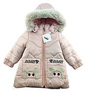 Детская куртка Турция 2, 3, 4, 5 лет для девочки плащевка зимняя розовая (КДД19) 3 года