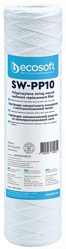 Ecosoft Картридж з поліпропіленової нитки 2.5х10" 10 мкм