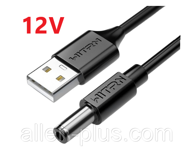 Кабель живлення WITRN USB Q.C. на 12 V 5.5x2.1/2.5mm, для роутера/терміналу/модема, 1М