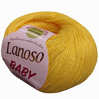 Lanoso BABY COTTON (Бейби Коттон) № 913 желтый (Пряжа 100% хлопок, нитки для вязания)