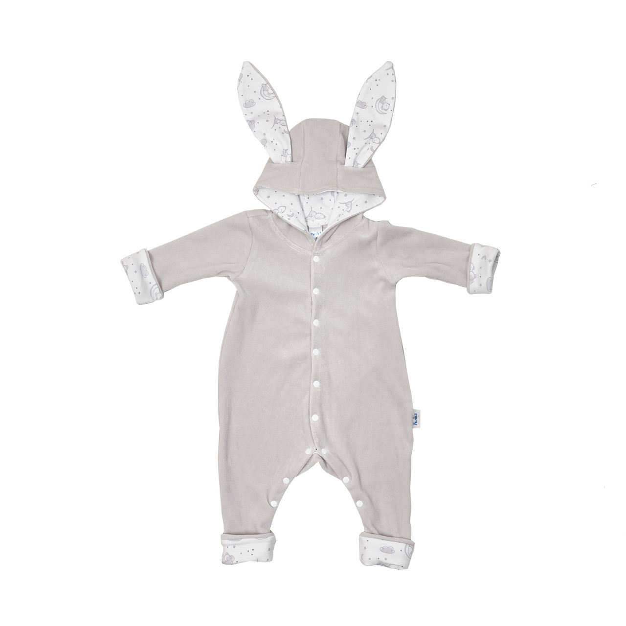 Ромпер Twins Rabbit велюр 62р W-111-TBR-62-10, grey, світло-сірий