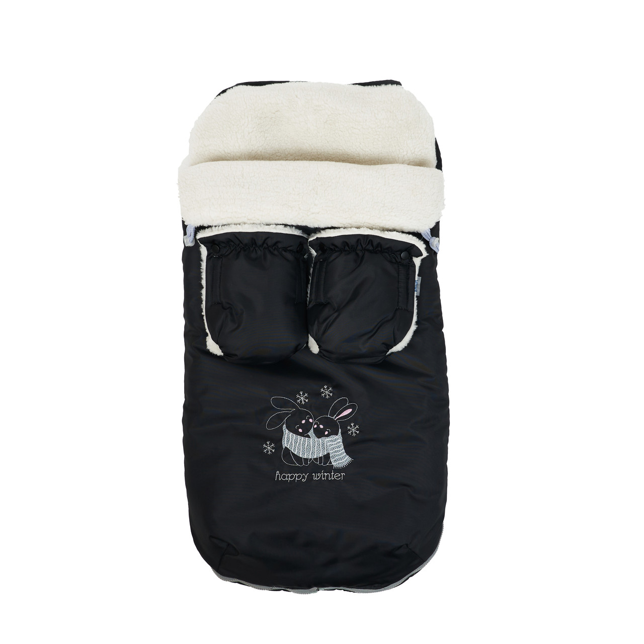 Конверт прогулянковий Twins Silver з рукавичками 9012-SNA-13, black, чорний