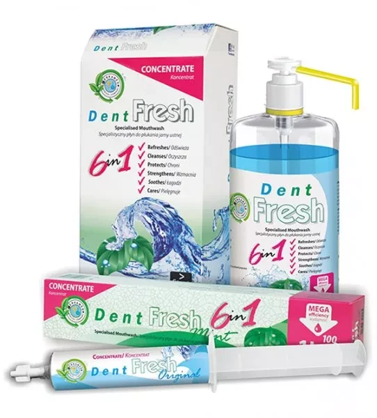 DENT FRESH Original Start Pack (Дент Фреш) 50 мл +1л - рідина для порожнини рота з хлоргексидином, фото 1