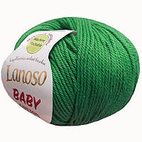 Lanoso BABY COTTON (Бейби Коттон) № 920 зеленый (Пряжа 100% хлопок, нитки для вязания)