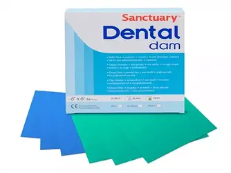 Хустки латексні для набору Раббер Дам (Rubber-Dam) блакитні, товсті 36 шт., Sanctuary
