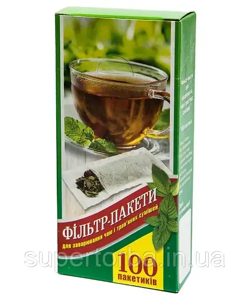 Фільтр пакети для чаю невеликий розмір 6х8+4см 100шт/уп., фото 1