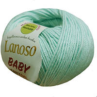 Lanoso BABY COTTON (Бейби Коттон) № 919 мята (Пряжа 100% хлопок, нитки для вязания)