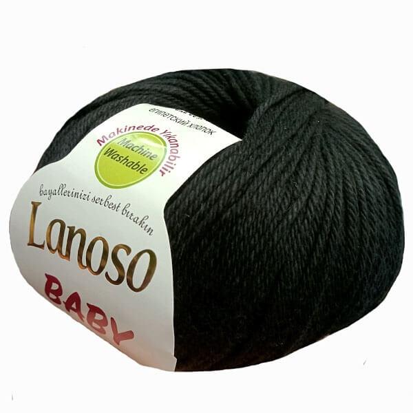 Lanoso BABY COTTON (Бейбі Котон) № 960 чорний (Пряжа 100% бавовна, нитки для в'язання), фото 1