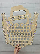 Скарбничка для пивних кришок Місце для кришок з-під пива Barber Beer Декор на стіну для кришок Дерев'яний декор
