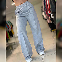 Р. 42 до 52 Штаны палаццо широкие спортивные брюки женские трикотажные стильные молодежные модные со стрелками