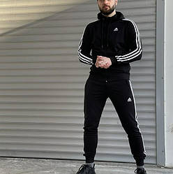 Чоловічий спортивний костюм Adidas, Адідас чорний демісезонний комплект