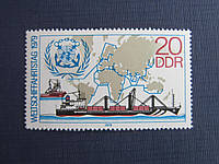 Марка Німеччина ГДР 1979 транспорт корабель карта MNH