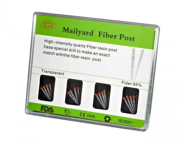 Штифти скловолоконні конічні прозорі набір No1 20 шт., фото 1