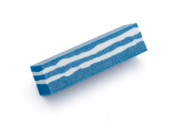 Баф — полірувальник SUNshine чотиристоронній біло-блакитний 150 гритів, фото 1