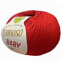 Lanoso BABY COTTON (Бейби Коттон) № 956 красный (Пряжа 100% хлопок, нитки для вязания)