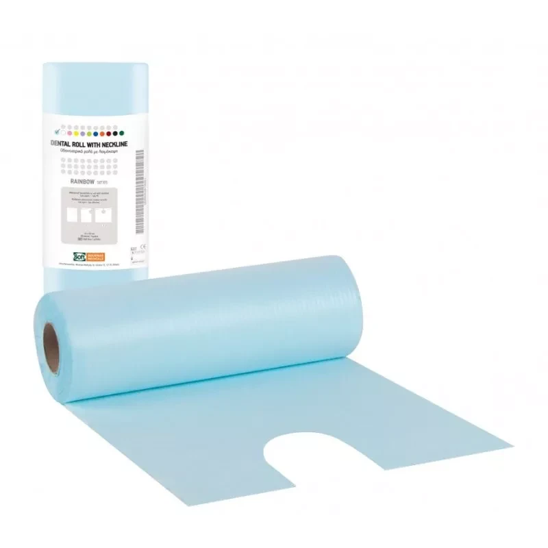 Нагрудники стоматологічні BOURNAS MEDICAL у рулоні 80 шт 53*60 см (Голубой), фото 1