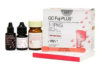 Fuji PLUS (Фуджі Плюс) 15 г + 7 мл + 6.5 мл - склоіономерний фіксувальний цемент