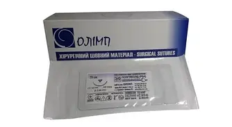 Шовний матеріал Полігліколіт PGA плетений 75 см, 3/0 фіолетовий