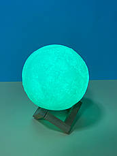 Настільний світильник-нічний місяць 18 см "3D Moon Lamp" 16 кольорів з пультом, фото 5