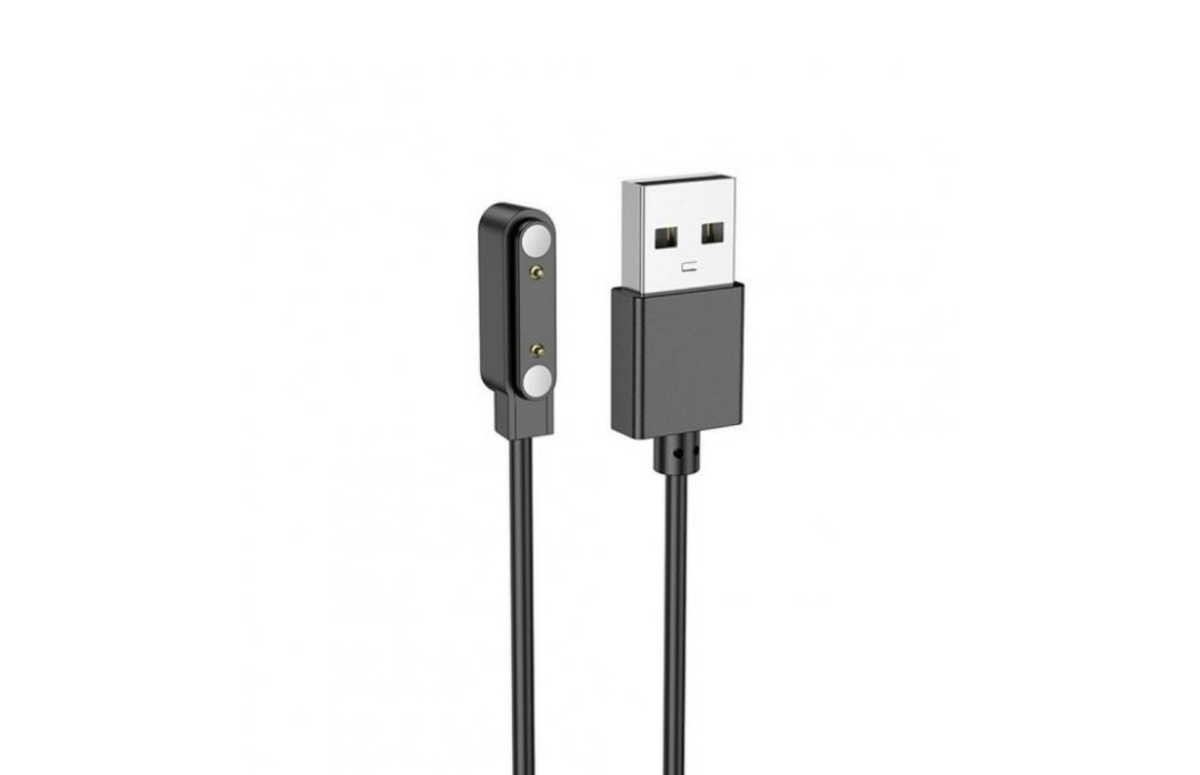 Магнітний фірмовий USB кабель для зарядки смарт-годинників Hoco Y2 pro / 60 см. / Чорний