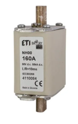 Запобіжник для АКБ 160А ETI NH00 BAT 160A/80V DC плавка вставка 160А 80В 004110084