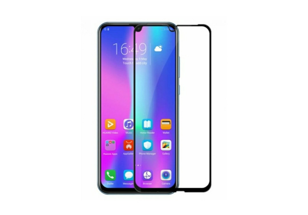Загартоване захисне скло на Honor 10 Lite / Honor 10i / Чорна рамка, фото 1