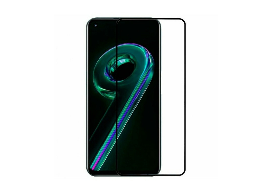 Загартоване захисне скло на смартфон Realme 9 (4G) / Чорна рамка, фото 1