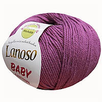 Lanoso BABY COTTON (Бейби Коттон) № 945 фиолетовый (Пряжа 100% хлопок, нитки для вязания)