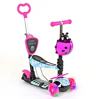 Дитячий триколісний самокат Best Scooter 5 в 1 11210  світяться колеса і сидінням (абстракція)