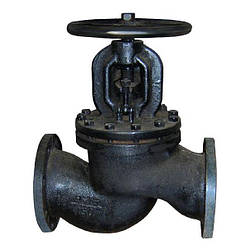 Вентиль запірний сталевий фланцевий Ду 20 Ру 40 нержавіюча тарілка