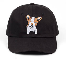 Кепка бейсболка Бульдог собака, собака bulldog, чорна