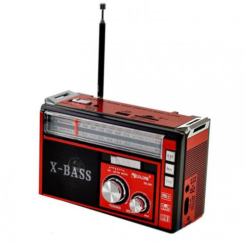 Радіоприймач з LED ліхтарем Golon MP3/WMA RX-381 червоний