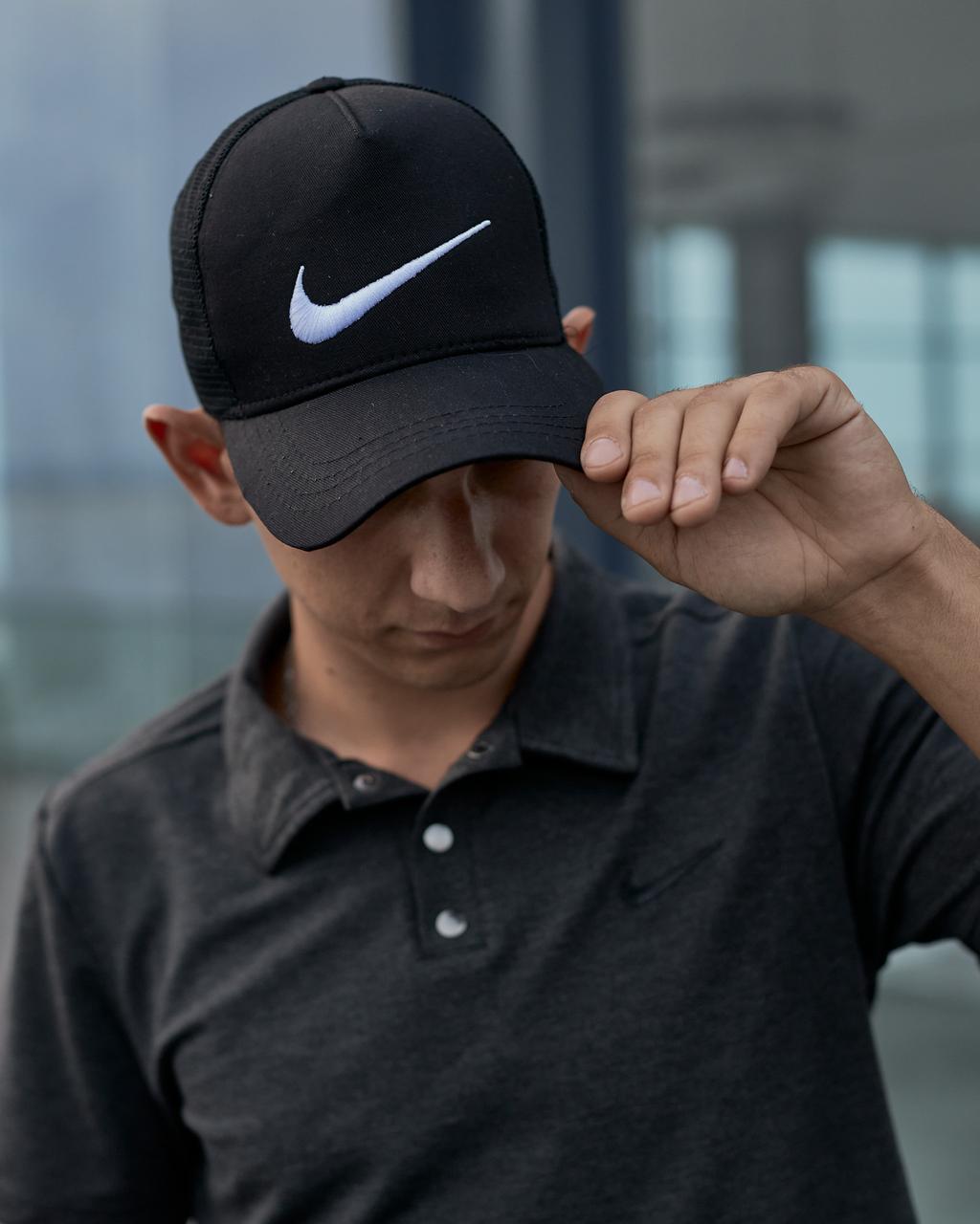 Кепка Nike чоловіча котонова чорна  ⁇  Бейсболка Найк на літо